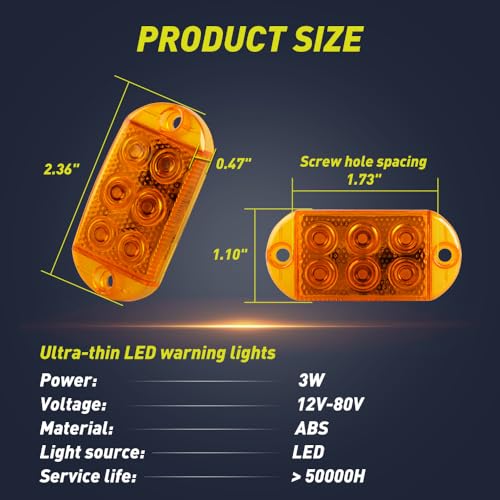 Signalisation LED ambre 12-80V pour convoi exceptionnel et dépannage de véhicule - 2