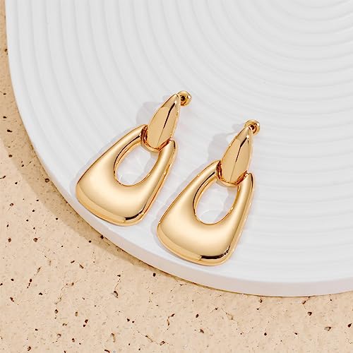 Large Geometric Drop Dangle Earrings for Women 18K Gold Long Waterdrop Link Dangle Earrings Trendy Jewelry2