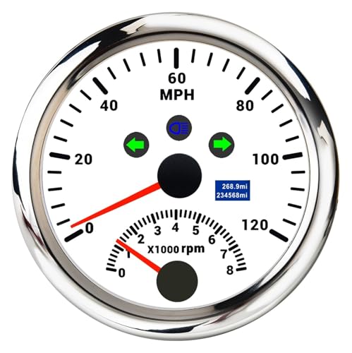 I[goCsvQ[W 85mm {[g } GPS Xs[h[^[ Q[W 0-8000RPM 2 In 1 ԗp^R[^[ EBJ[Cgt ԐF LED obNCg 12V 24V(120MPH-8000RPM WS)