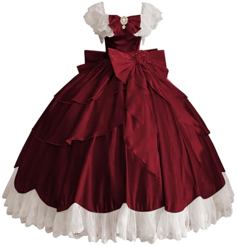 TRHTX Plus Size Burgundy Gothic Wedding Dresses for Bride Lace Appliques