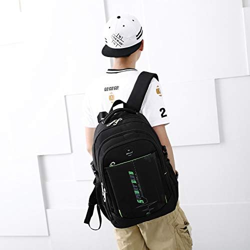 SIVENKE School Backpacks Student Bookbag Laptop Rucksack Computer Casual Shoulder Daypack Travel Back Pack for Teen Boys Black