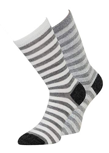 KB Chaussettes - 2 paires de chaussettes en laine alpaga - Différentes variantes pour homme et femme - Chaussettes chaudes pour l'hiver jusqu'à la taille 50 - Gris - 39-42