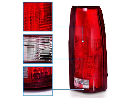 Amerilite Oe Replacement Halogen Tail Lights For Chevy Gmc C1500 C/K C10 Silverado Sierra Tahoe Yukon Full-Size Blazer - Driver And Passenger Side, Vehicle Light Assembly, Red #TOP3