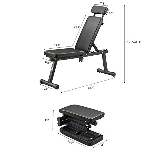 ZENOVA Adjustable Weight Bench Fast Folding, Strength Training Bench for Full Body Workout, Exercise Workout Bench for Home Gym Office Gym