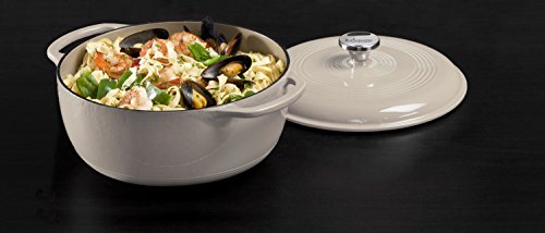 Lodge Ec6D13 Enameled Cast Iron Dutch Oven, 6-Quart, Oyster White & Ec8St13 Enameled Cast Iron, 8 Inch, Oyster Trivet #TOP3