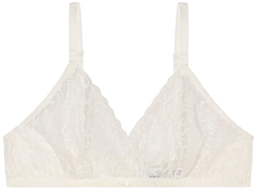 Women'secret Women's Sujetador Triangular Helankas 1 Charming Ivory-Color lace Triangle Bra, White, 95B