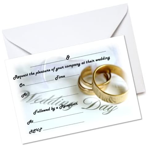 Pack of 10 Postcard Style Wedding Invitations Cover