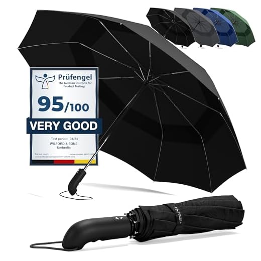 Paraguas Plegable con Teflón Impermeable - Abrir y Cerrar Automático con 9 Varillas a Prueba de Viento hasta 140km/h – Robusto Pequeño Ligero Resistente para Niños y Adultos, Hombres y Mujeres