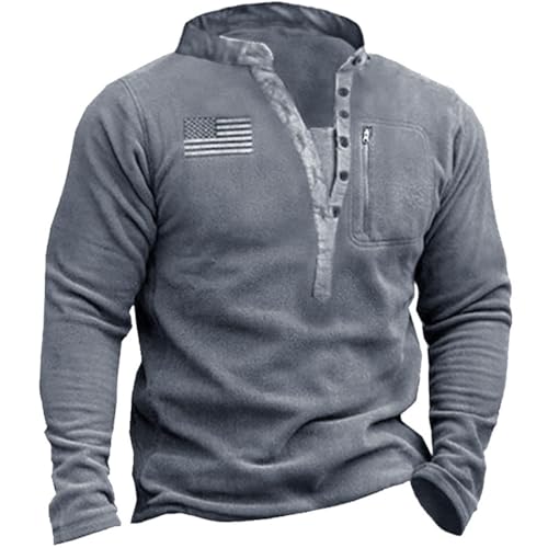 HARGLESMAN Mens Fleece Sweatshirts American Flag Patriotic Tactical Pullover