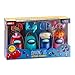 P.M.I. Among Us Action Figures | All Four 4.5-Inch-Tall Collectibles | Among Us Toys and Playable Mini Toys | Red, Pink, and Cyan Crewmates and Blue Ghost with 8 Hats and Hands | Kids’ Toys