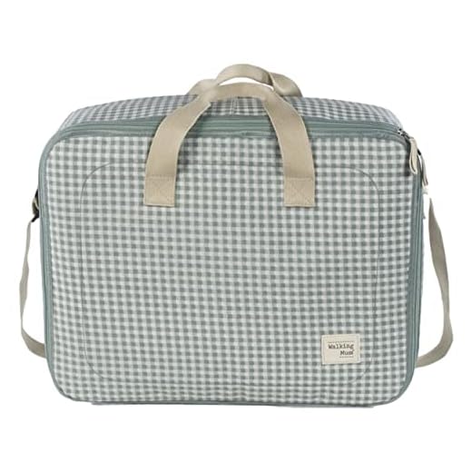 Walking Mum. Maleta de Bebé I Love Vichy. Bolsa de maternidad para hospital/clínica. Organizador para lo que mamá, papá y bebé necesiten. Color Verde. Medidas 49X37X12 cm.