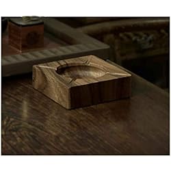 Lampara Bambu Habitacion Cenicero creativo Cenicero de cigarrillo de bambú, bandeja para cenizas para fumar de escritorio, para uso en interiores o exteriores, decoración del hogar, fácil limpia, hay dos regalo de cenicero de