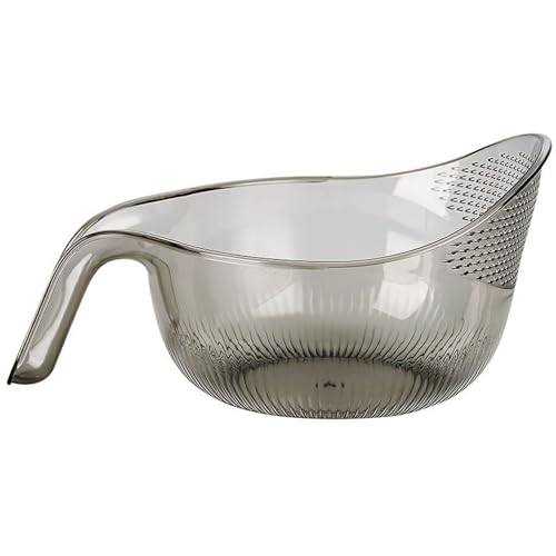 LEYILE Functional Rice Washing Colander Efficient Draining Bowl Practical Sink Basket PET Suitable For Washing Rice, Gray