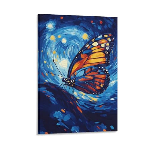 Affiche papillon nuit étoilée POLIUAWS toile 30x45cm - 5