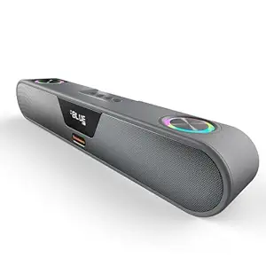 (Refurbished) CrossBeats Blaze B24 Bluetooth Soundbar 24W, Gaming RGB Lights, AUX, Bluetooth, USB & FM I Fast SnapCharge Battery, Multiport Connectivity, BT Speaker for TV, Mobile, PC, Laptops, Tablets - Grey