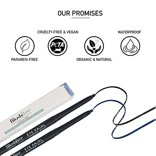 Image of 2 In 1 Retractable Pencil Kajal + Matte Eyeliner Charcoal Black, Smooth & Gentle, Blends Easily, Long Stay, Waterproof, Vegan, Plant-Powered Ingredients, For Sensitive Eyes