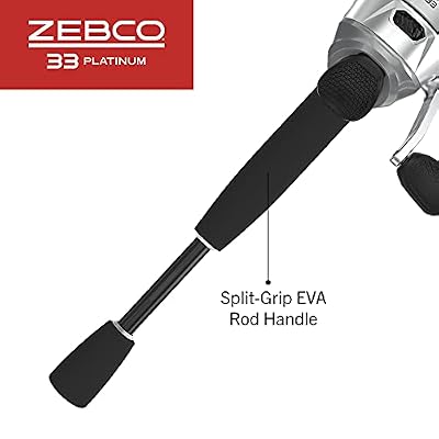 Zebco 33 Platinum Spincast Reel and Fishing Rod Combo, Anti-Reverse Clutch