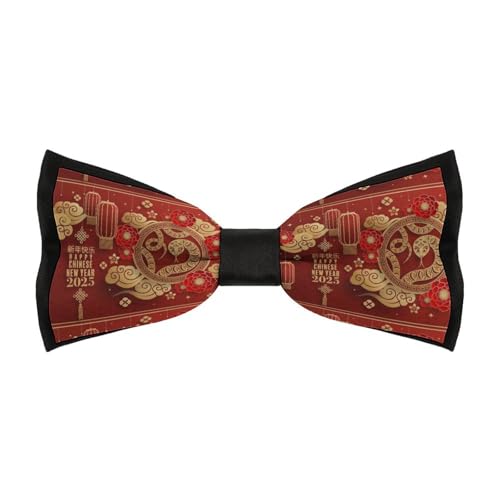 JYYAU Year Of The Snake 2025 Happy Chinese New Year 2025 Bow Tie Adjustable Necktie For Men Business Fashion Pre-tied Tie Neckwear Novelty Accessory For Weddings Party Festival