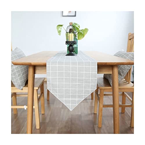 Chemin de table Noël gris en lin coton 30x180 cm WXKAGF