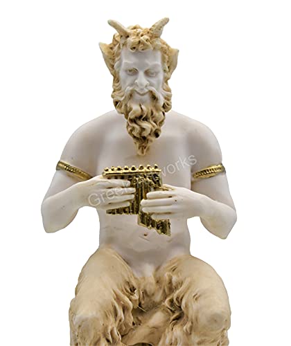 PAN Satyr Greek Nude God of Nature Faunus Figurine Statue Sculpture 9.25 inches