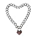 US-DXB Novedoso Collar de corazón Liso de Acero Inoxidable con candado para Regalo de Amante
