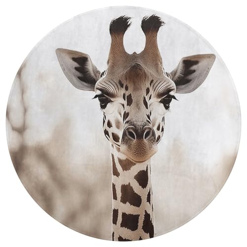 Tapis rond girafe pour chambre d'enfant tapis de sol antidérapant 90 cm
