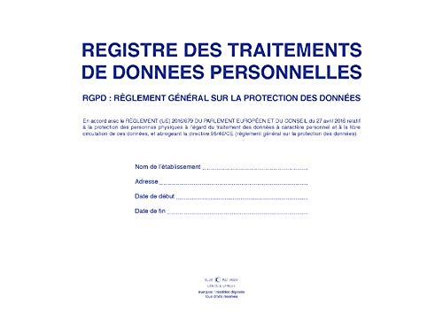 ELVE Registre "Traitements de données personnelles RGPD"