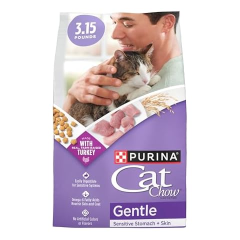 Purina Cat Chow Gentle Dry Cat Food, Sensitive Stomach + Skin - (Pack of 4) 3.15 lb. Bags Cover