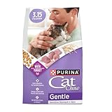 Purina Cat Chow Gentle Dry Cat Food, Sensitive Stomach + Skin - (Pack of 4) 3.15 lb. Bags