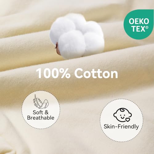 Image of Baby Transition Sleep Sack 9-12 Months 100% Cotton Warm Thick Transition Swaddles for Newborns Infant Long Sleeve Sleep Sack with Feet Baby Wearable Blanket 2-Way Zipper Easy Diaper Changes