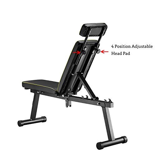 ZENOVA Adjustable Weight Bench Fast Folding, Strength Training Bench for Full Body Workout, Exercise Workout Bench for Home Gym Office Gym