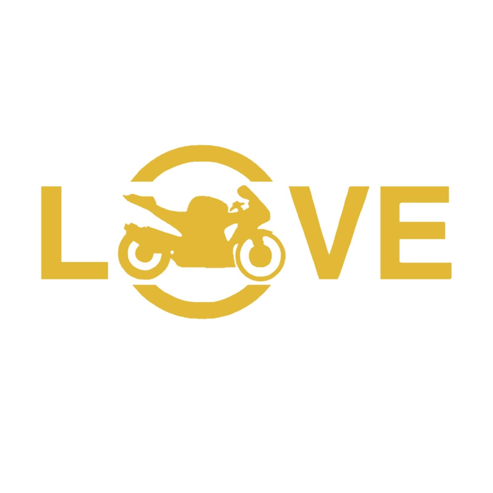 FGLFPXI 16CM*6.8CM Love Motorcycle Car Stickers Fuel Racing Reflective Decoration Decals