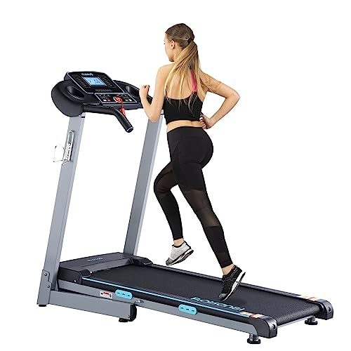 Auto Incline Treadmill with 300 LBS Capacity, 17.5″ Wide 3 HP Folding Electric Treadmill Max 8.5 MPH Speed, Running Machine with Bluetooth Speaker & LCD Display for Home Use