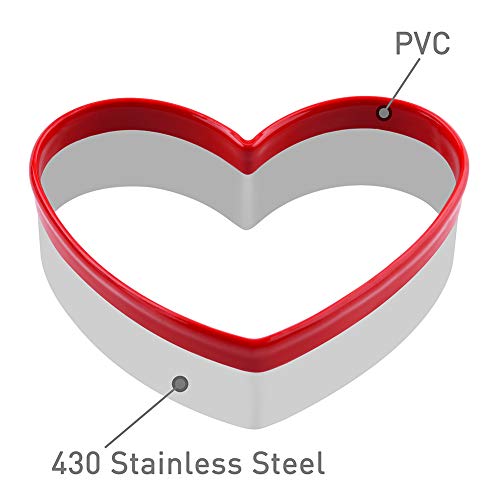 Fasaka Heart Shape Cookie Cutters With Red Color For Beloved Ones– 3Pcs Heart Biscuit Cutter For Baking And Decorating The Cake #TOP2