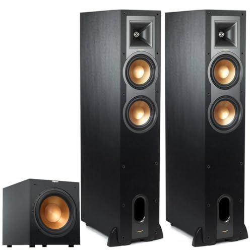 Image of Klipsch Reference R-26FA Dolby Atmos Floorstanding Speaker (Pair) + R-12SW 12″ Subwoofer – Premium Home Theater Tower & Deep Bass Sub Bundle