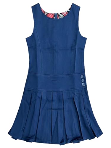 Bienzoe Girls Sleeveless School Uniform Stretch Pleated Jumper