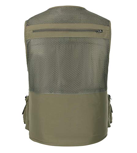 Spanye Outdoor Vest Multi-Pocket Men's Vests Fishing Hunting Photography Hiking Quick Dry Waistcoat (01 Light Khaki 3Xl) #TOP2