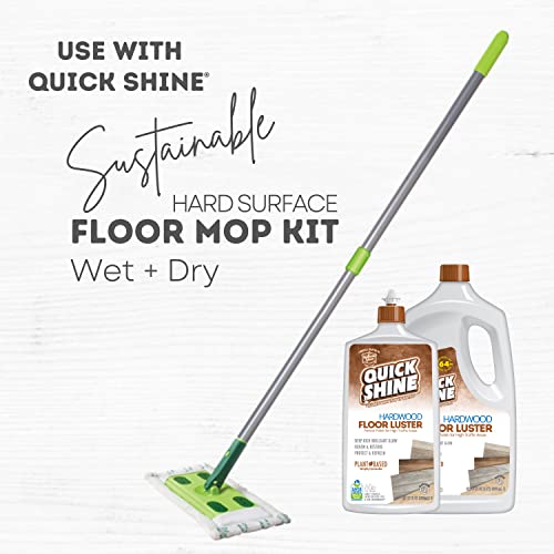 Quick Shine Hardwood Floor Luster 64Oz | Plant-Based Cleaner & Polish W Carnauba | Simply Squirt & Spread | Don't Refinish It, Quick Shine It | Safer Choice Cleaner | Restore-Protect-Refresh #TOP6