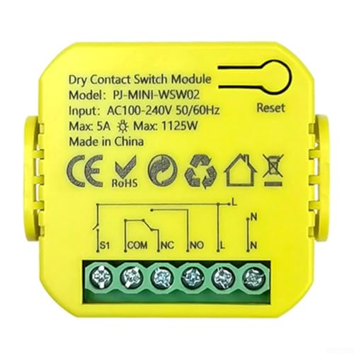 para módulo de interruptor seco, 5 A CC 12/240 V CA 100-240 V, WiFi para relé con función de memoria, compatible con varios interruptores para automatización del hogar