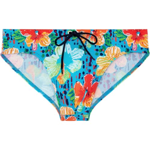 HOM Dino Badehose, Blumendruck, türkisfarbener Hintergrund, XXL