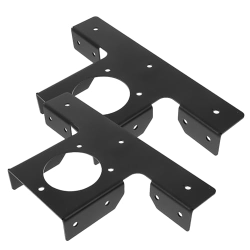 Toyvian 2 Piezas soporte de pérgola accesorios de la pérgola de cubierta soportes de haz de techo soportes al aire libre de servicio pesado soporte de montaje T-post planchar Black