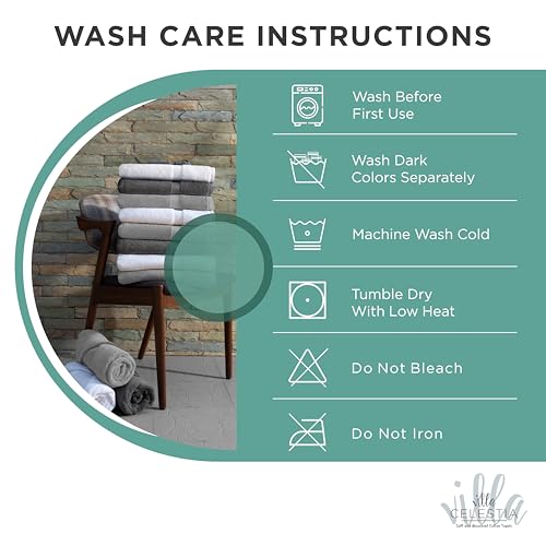 Image of Cotton Hand Towels Set of 2, 16 x 28, Oeko-TEX Certified, Quick Dry, Teal