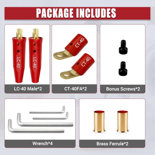 Image of 2 PCS CT-40FA Welding Terminals & 2 PCS LC-40 Welding Cable Connectors