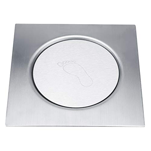Stainless Steel Floor Drain for Kitchen Bathroom, Garage & Basement Pedal Operated, Odor Proof, Mice Proof