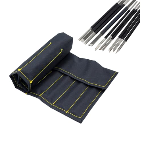 BUTIFULSIC 10pcs Tungsten Steel Set for Stone and Engraving Durable Hand Tools Molded Case for Beginners and Professionals for Seal Engraving and Decorative Crafts