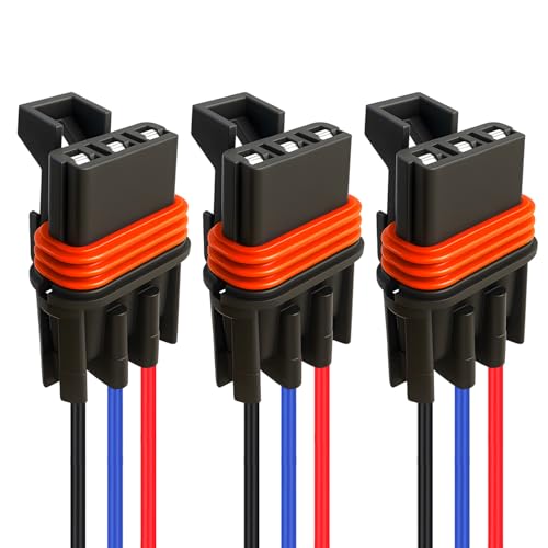 3 Pack Polaris Bus Bar Connectors – Pulse Bar Power Plug Harness for Ranger XP 1000 / RZR / RS1 / General 2018–2025 (Black Blue Red)