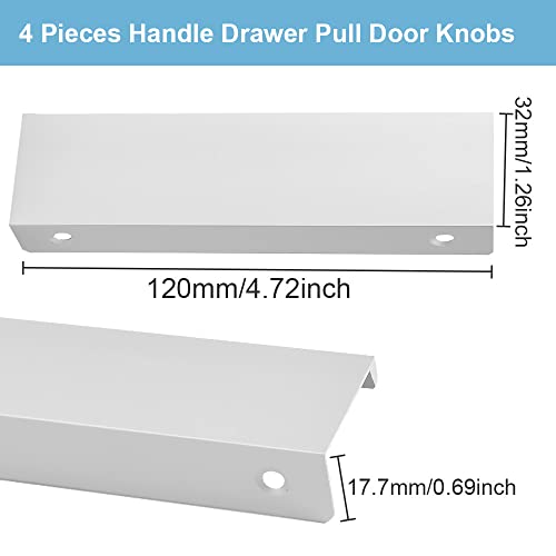 KLYNGTSK 4 PCS Finger Edge Pull Silver Concealed Handle Modern Style Curved Drawer Handle Aluminum Alloy Invisible Handles Wardrobe Handles for Cabinet Hardware Drawer Pull Kitchen Cabinet Pulls - Image 2