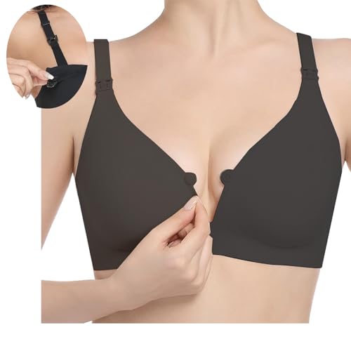 Consejos para Comprar Sujetadores premamá para Mujer disponible en línea para comprar. 44 GeorgeX Sujetadores Lactancia Maternidad Brasieres Premamá sin Costuras Transpirables para Diario, Noche con Extensores, Copas Extraíbles(Negro-XL)