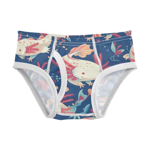 KLL Lovely Axolotl Pattern Boys Toddler Pure Cotton Nighttime Underwear Breathable Children Undies