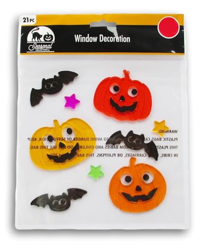 Spooky Town Halloween Gel Window Clings - Jack o' Lanterns